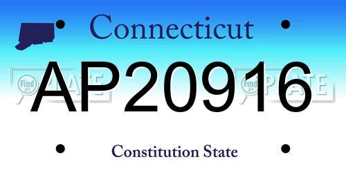 AP20916 Connecticut License Plate