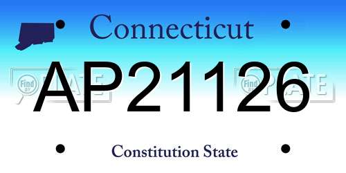 AP21126 Connecticut License Plate