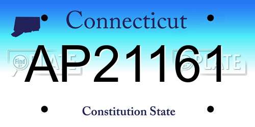AP21161 Connecticut License Plate