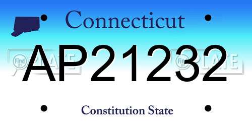 AP21232 Connecticut License Plate