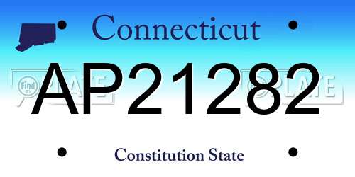 AP21282 Connecticut License Plate