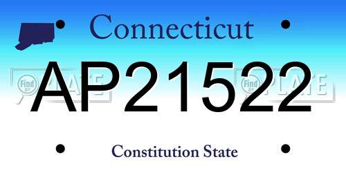 AP21522 Connecticut License Plate