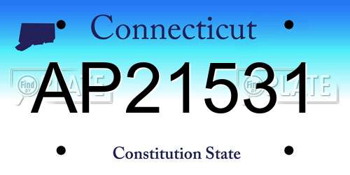 AP21531 Connecticut License Plate