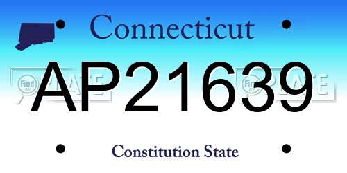 AP21639 Connecticut License Plate