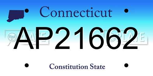 AP21662 Connecticut License Plate
