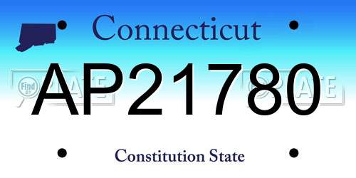 AP21780 Connecticut License Plate