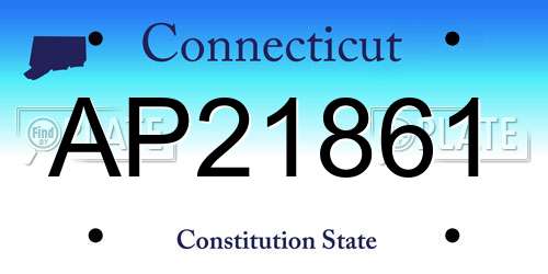 AP21861 Connecticut License Plate