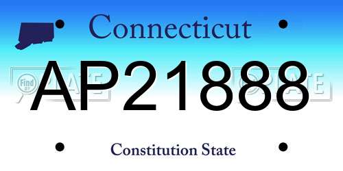 AP21888 Connecticut License Plate
