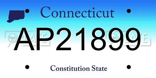 AP21899 Connecticut License Plate