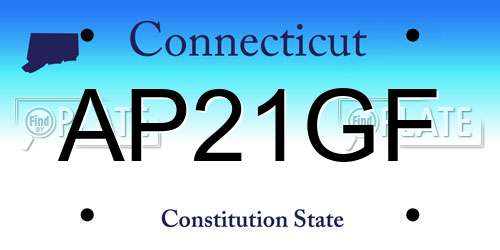 AP21GF Connecticut License Plate