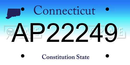 AP22249 Connecticut License Plate