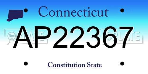 AP22367 Connecticut License Plate