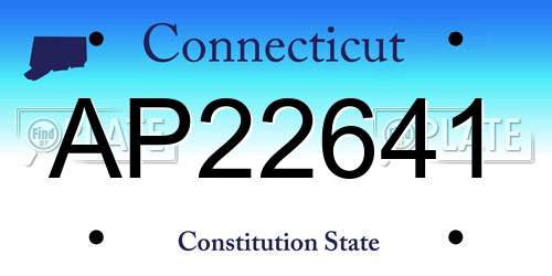 AP22641 Connecticut License Plate