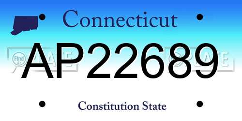 AP22689 Connecticut License Plate