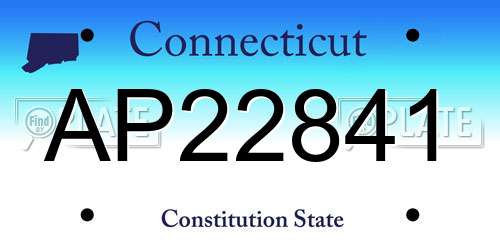AP22841 Connecticut License Plate