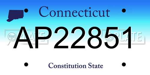 AP22851 Connecticut License Plate