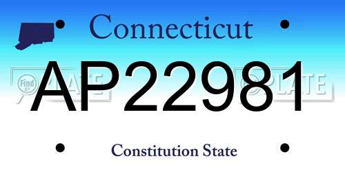 AP22981 Connecticut License Plate