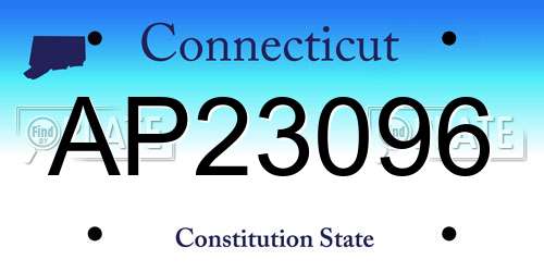 AP23096 Connecticut License Plate