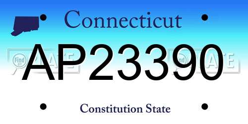 AP23390 Connecticut License Plate