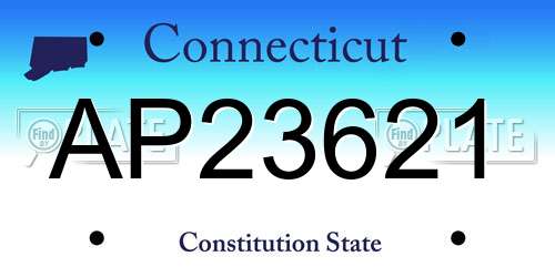 AP23621 Connecticut License Plate