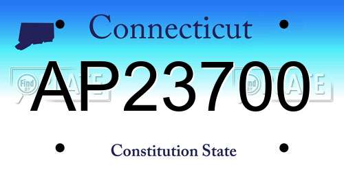 AP23700 Connecticut License Plate