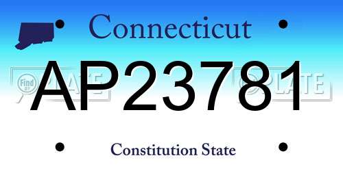 AP23781 Connecticut License Plate