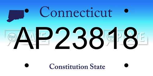 AP23818 Connecticut License Plate