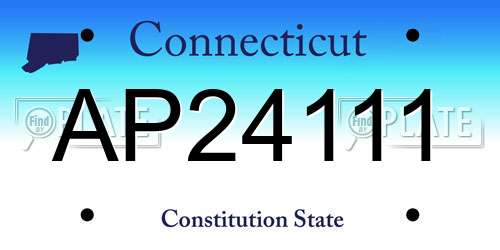 AP24111 Connecticut License Plate