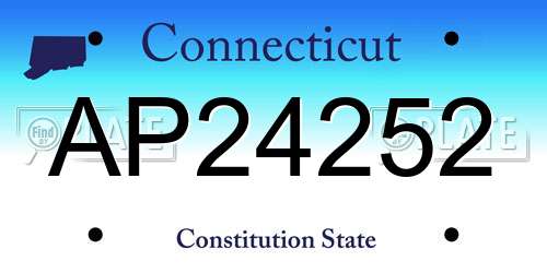 AP24252 Connecticut License Plate