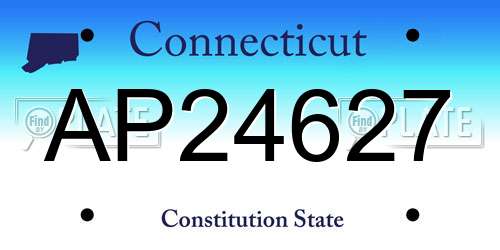 AP24627 Connecticut License Plate