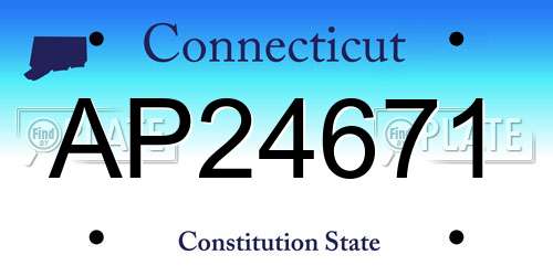 AP24671 Connecticut License Plate