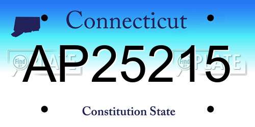 AP25215 Connecticut License Plate