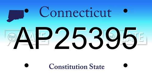 AP25395 Connecticut License Plate