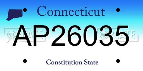 AP26035 Connecticut License Plate