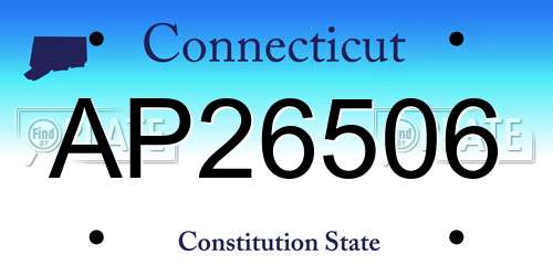 AP26506 Connecticut License Plate