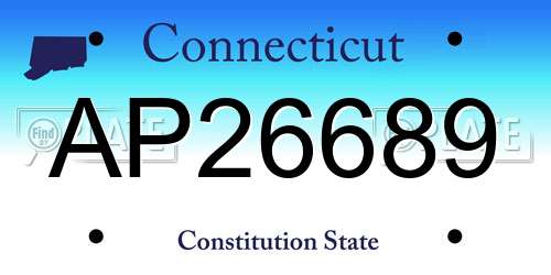 AP26689 Connecticut License Plate