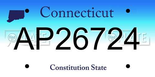 AP26724 Connecticut License Plate