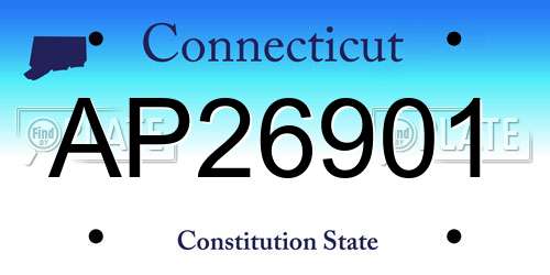 AP26901 Connecticut License Plate