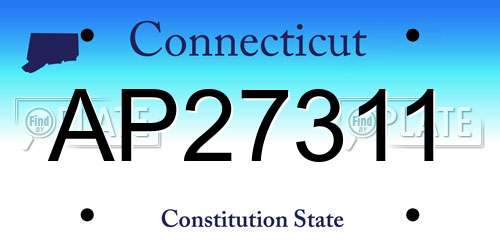 AP27311 Connecticut License Plate