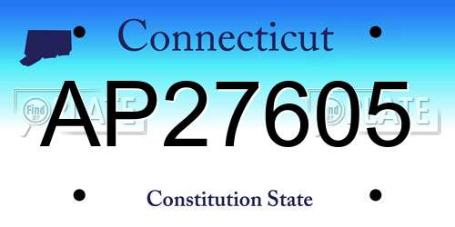 AP27605 Connecticut License Plate