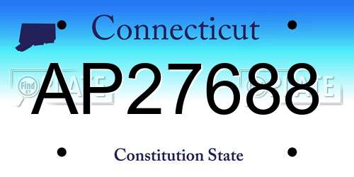 AP27688 Connecticut License Plate