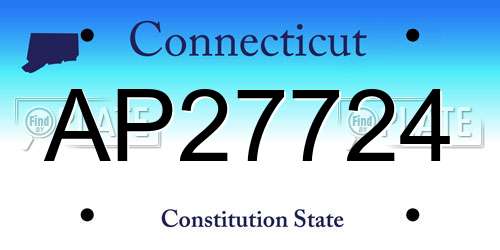 AP27724 Connecticut License Plate