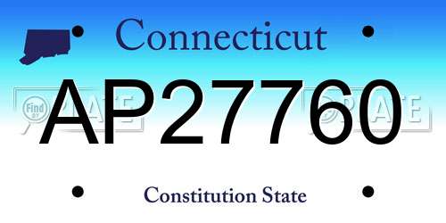 AP27760 Connecticut License Plate