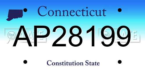 AP28199 Connecticut License Plate