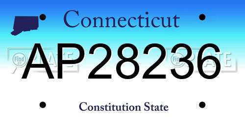 AP28236 Connecticut License Plate