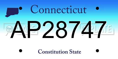 AP28747 Connecticut License Plate