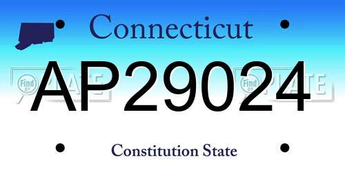 AP29024 Connecticut License Plate