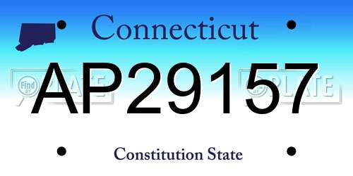 AP29157 Connecticut License Plate