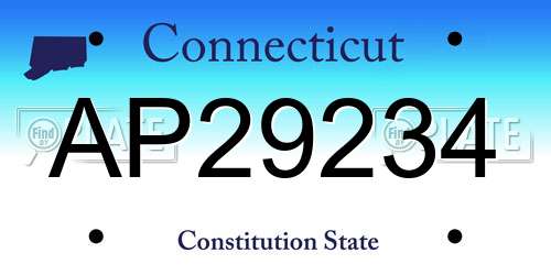AP29234 Connecticut License Plate
