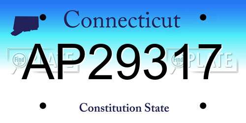 AP29317 Connecticut License Plate